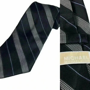 MICHAEL Michael Kors Black Striped All Silk Tie (3.5”W x 60”L)